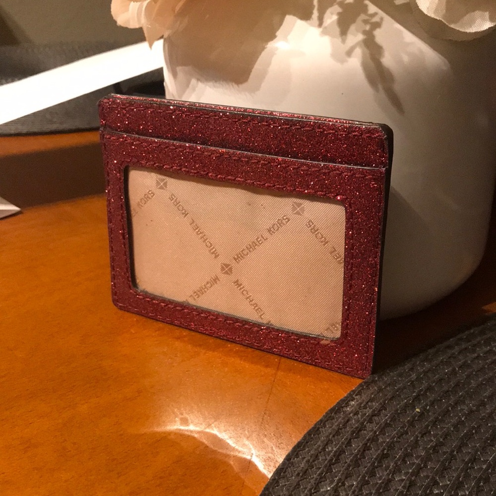 Michael Kors Red Glitter Cardholder - Picture 2 of 2